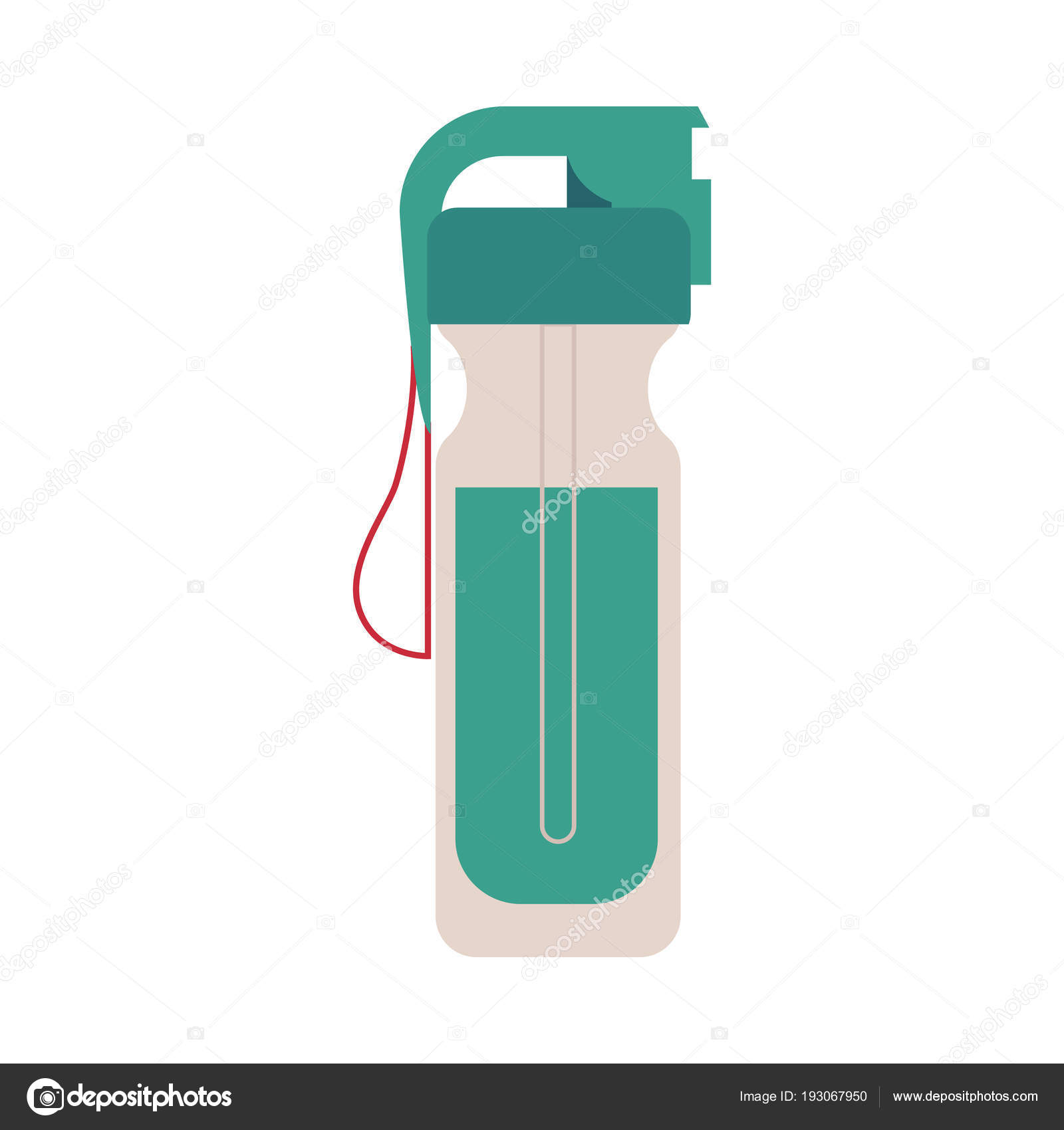 Bouteille Sport Avec Verre Isolé Sur Fond Blanc équipement