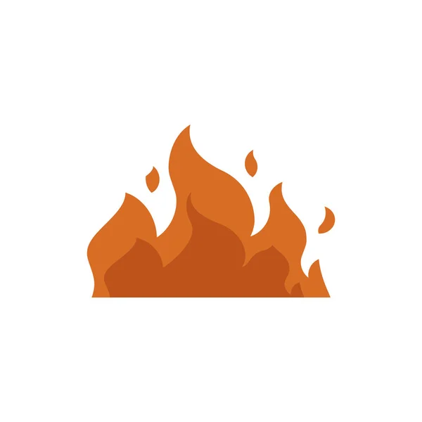 オレンジ色の炎と白い背景で隔離の火花で燃える火. — ストックベクタ