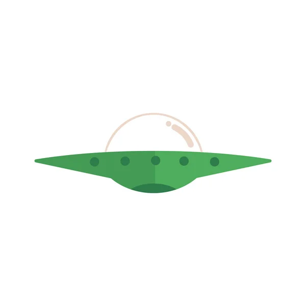 Vector platte vliegende schotel, ufo alien ruimteschip — Stockvector