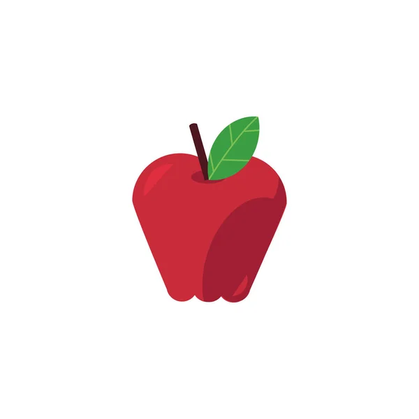 Červené zralé jablko izolovaných na bílém pozadí. Bio ovoce čerstvé vitamín dieta, zdravé stravování a životní styl. — Stockový vektor