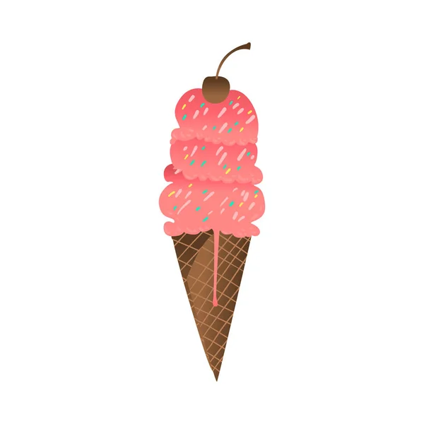 Vetor desenho animado sorvete sobremesa doce ícone de comida —  Vetores de Stock
