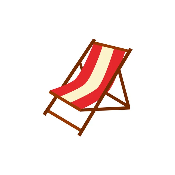 Vector flat beach lounger icon — Stock Vector