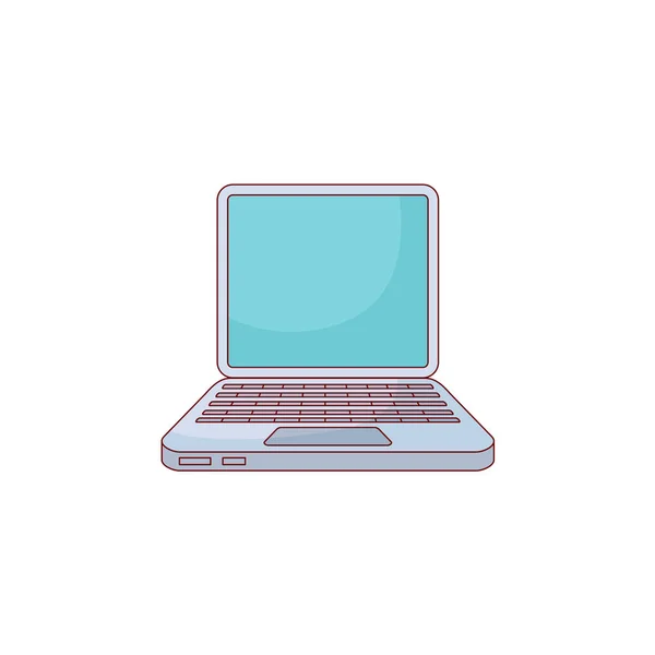 Vector plano dibujado a mano ordenador portátil icono . — Vector de stock