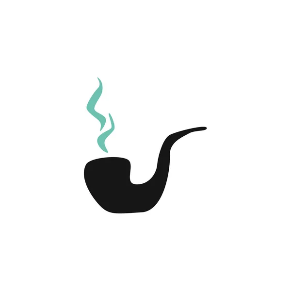 Vecteur plat noir pipe silhouette icône — Image vectorielle