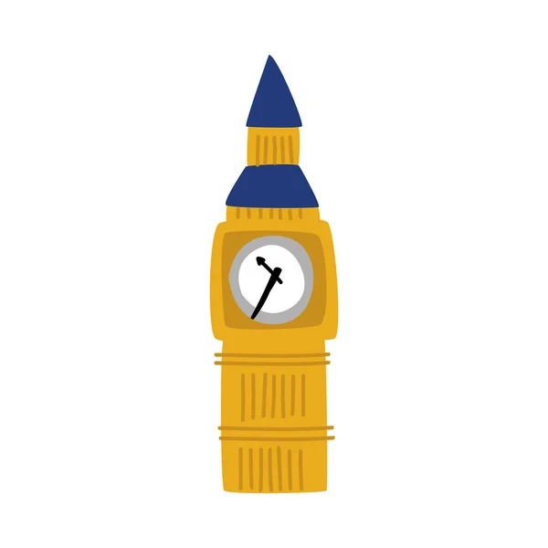 Векторная плоская башня Биг Бен икона Соединенного Королевства — стоковый вектор