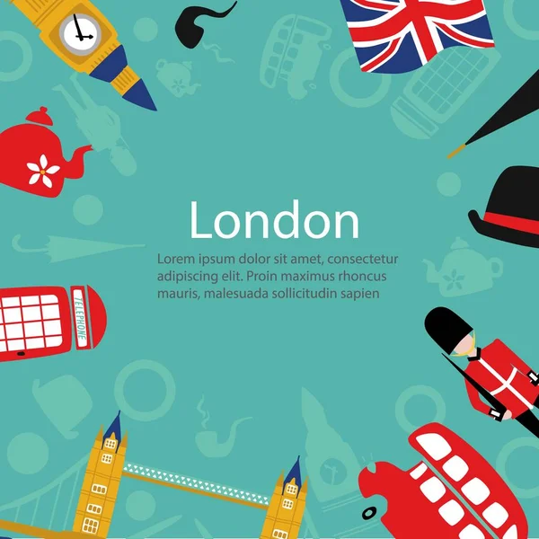 矢量英国伦敦符号海报模板 — 图库矢量图片