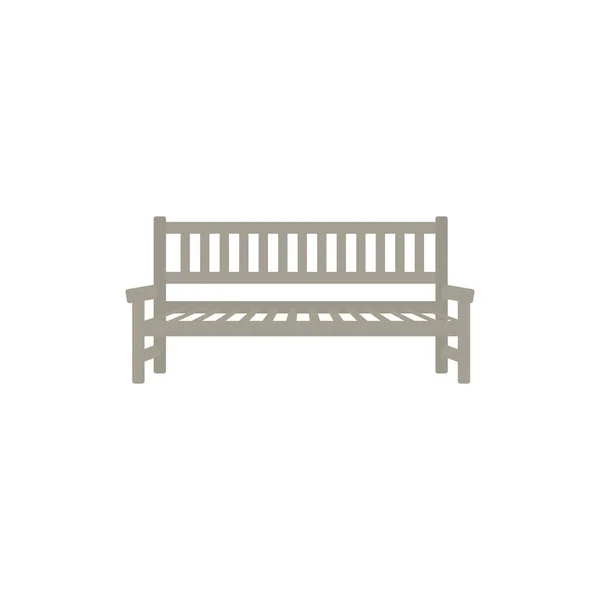 Vector flat street park bench icon — Stock Vector