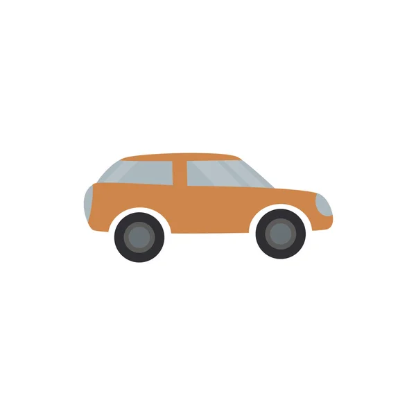 Coche de pasajeros marrón claro: diseño plano del transporte de automóviles aislado sobre fondo blanco . — Vector de stock
