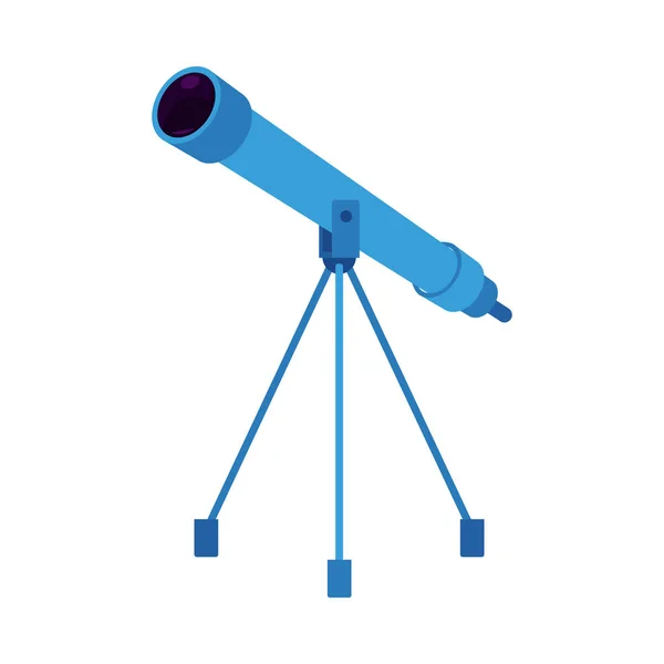 Vector telescopio azul en trípode — Vector de stock