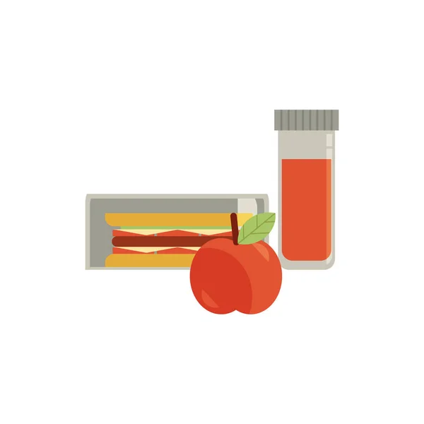 带零食的矢量饭盒, 蔬菜 — 图库矢量图片