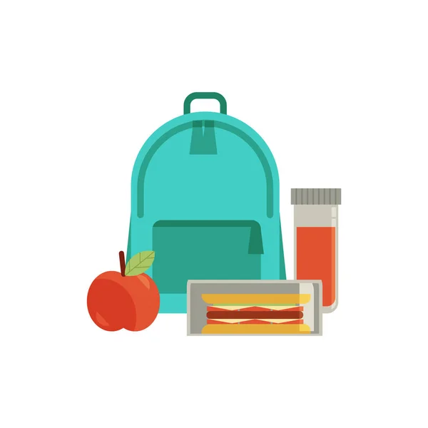 Vector lunchbox met snacks, groenten — Stockvector