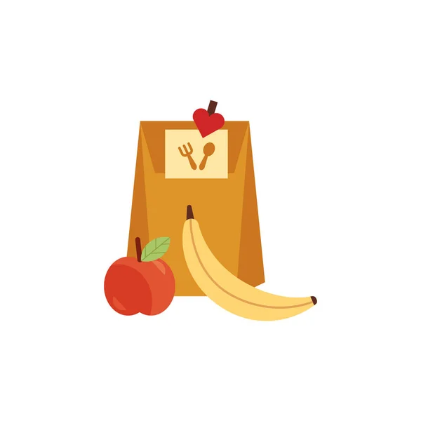 Almuerzo vectorial con snacks, verduras — Vector de stock