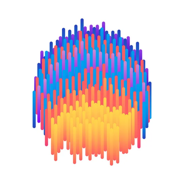 Degrade afiş parlak renkli dikey geometrik şekiller ve çizgiler ile. — Stok Vektör