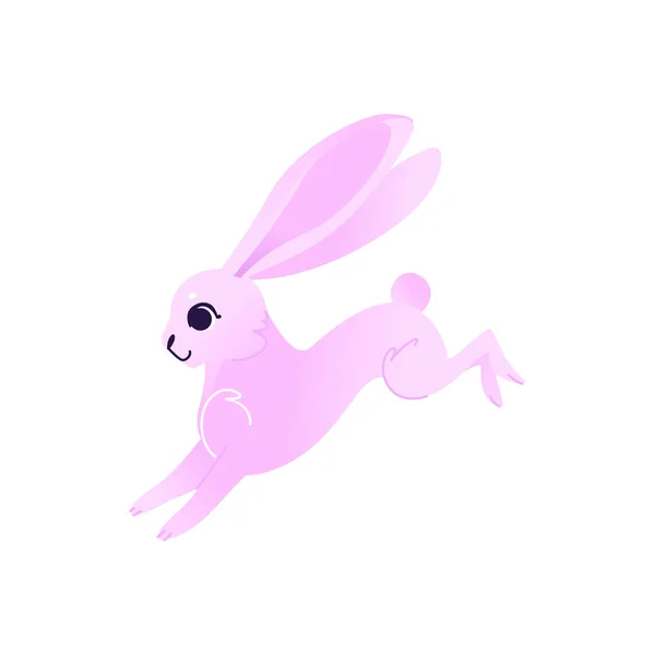 Vector cartoon pink rabbit hare animal — Stock Vector