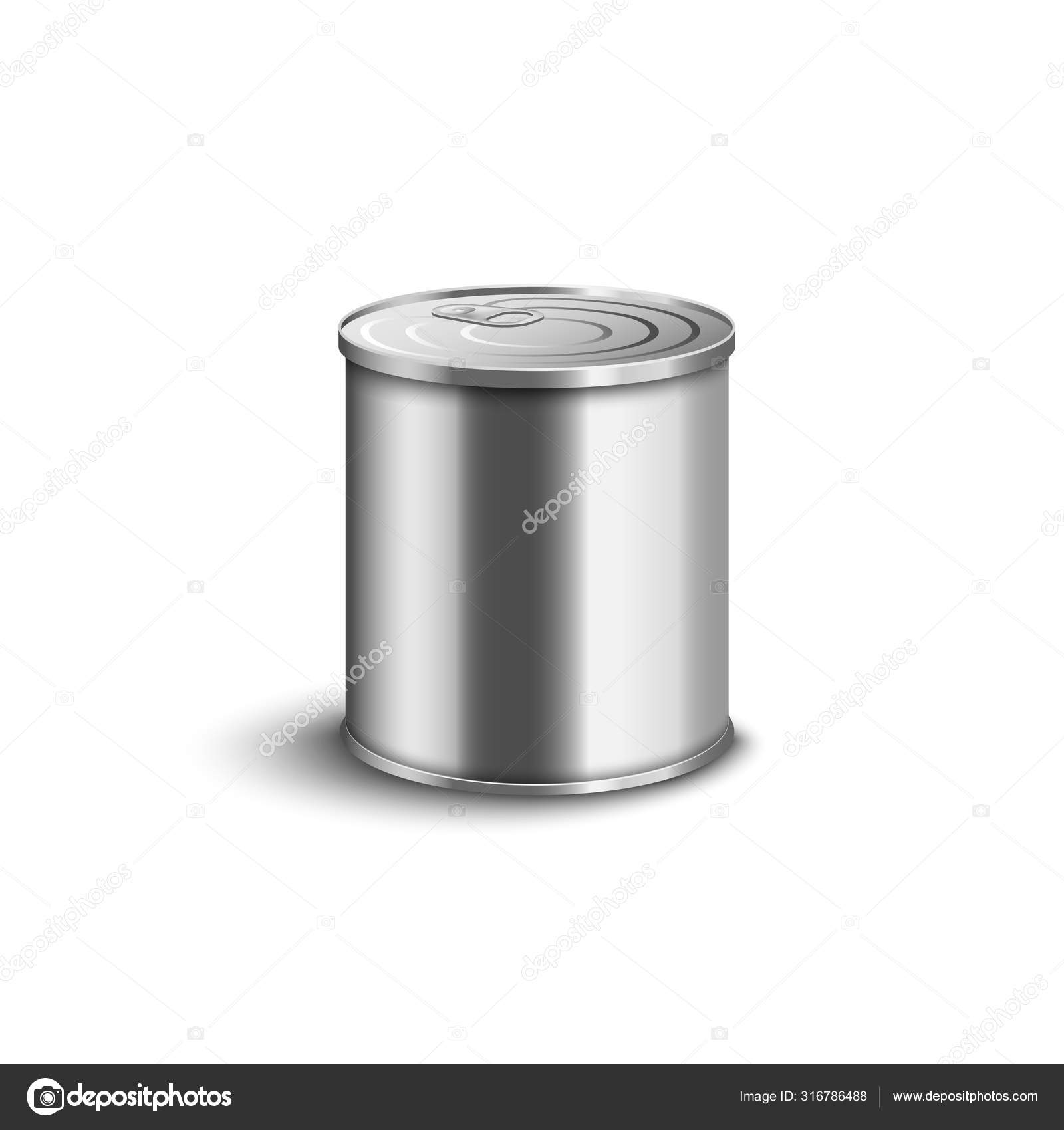 Download Realistic Metal Tin Can Isolated On White Background Medium Size Container Vector Image By C Sabelskaya Vector Stock 316786488