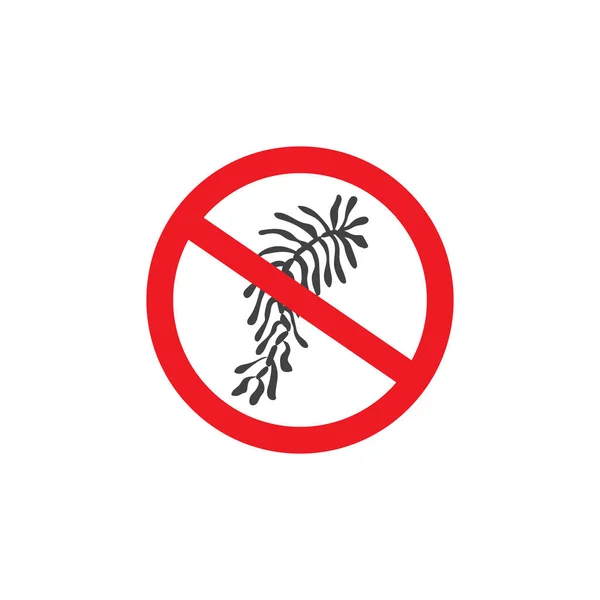 Weird black bacteria germ in stop sign - seaweed plant symbol — Stock Vector
