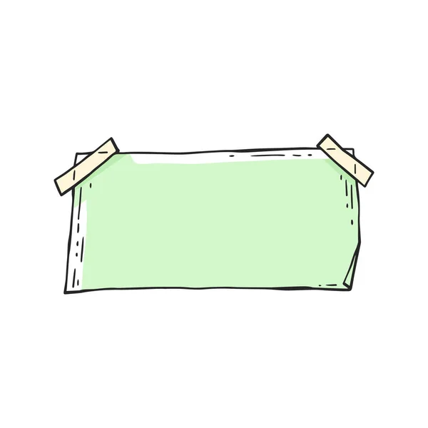 Boş boşluğu olan yeşil dikdörtgen yapıştırma notu — Stok Vektör