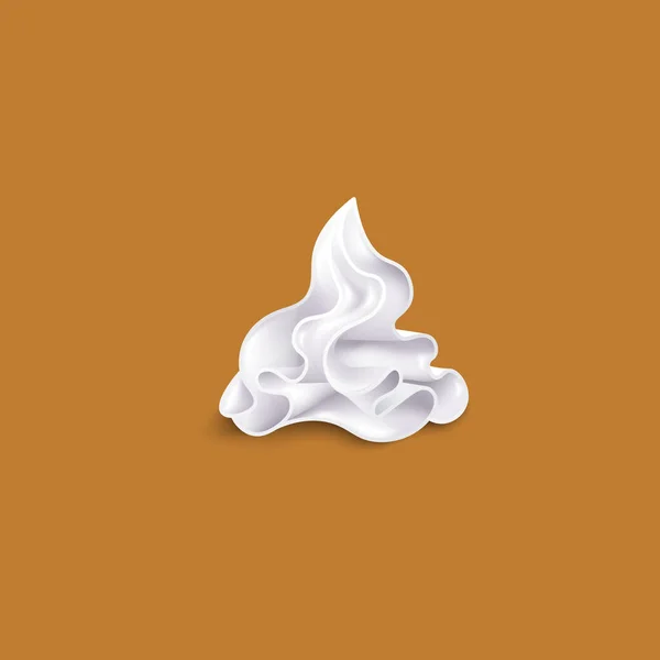 Blanco crema batida dollop con textura de crema realista — Vector de stock