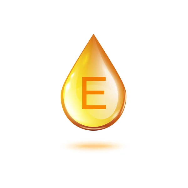 白底分离的维生素E金油滴 — 图库矢量图片
