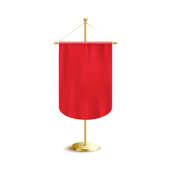 Guld och röd kunglig vimpel banner med tomt kopieringsutrymme. — Stock vektor