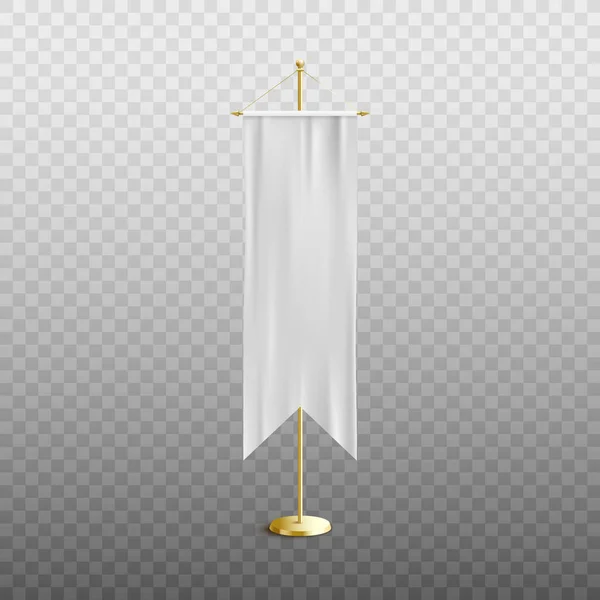 Branco longo pingente vertical vazio mockup em stand pin ilustração vetorial realista . —  Vetores de Stock