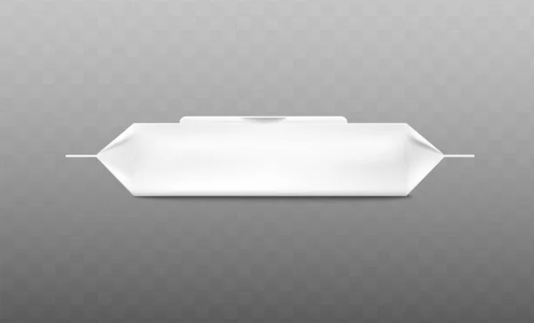Réaliste blanc humide essuyez l'emballage maquette de vue latérale — Image vectorielle