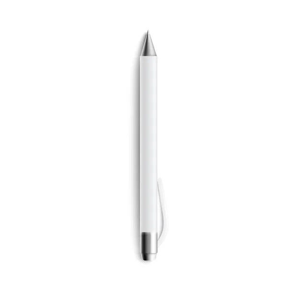 Modèle pour l'image de marque - stylo blanc, illustration vectorielle 3D isolé . — Image vectorielle