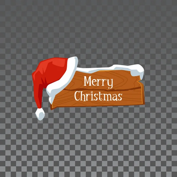 Panneau en bois festive avec des mots Joyeux Noël - décoration de vacances — Image vectorielle