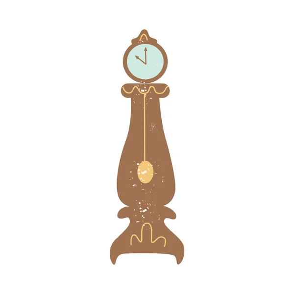 Elegantes relojes de madera antiguos al aire libre plana ilustración vector de dibujos animados aislado . — Vector de stock