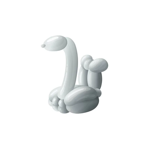 Crianças festa balão brinquedo - cisne branco, ilustração vetorial realista isolado . — Vetor de Stock