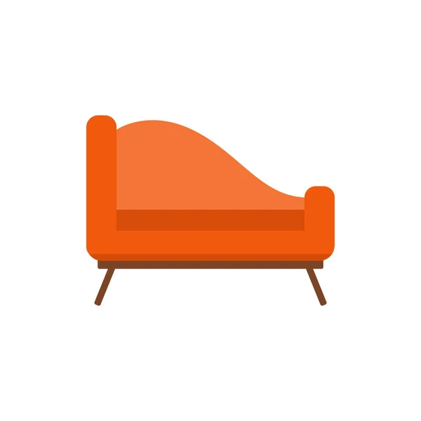 Gepolsterte Couch oder Schlafcouch mit einem einzigen Symbol Vektor Illustration isoliert. — Stockvektor