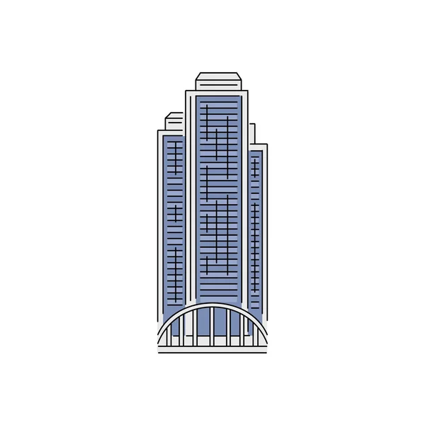 Moderne Wolkenkratzer oder Stadtbild Symbol Vektor Cartoon Skizze Illustration isoliert. — Stockvektor