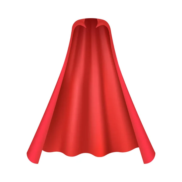 Capa vermelha realista para vampiro ou traje de super-herói visto da vista frontal — Vetor de Stock