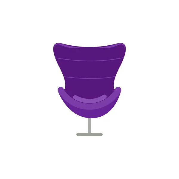 Fauteuil moderne violet aux formes incurvées isolé sur fond blanc — Image vectorielle