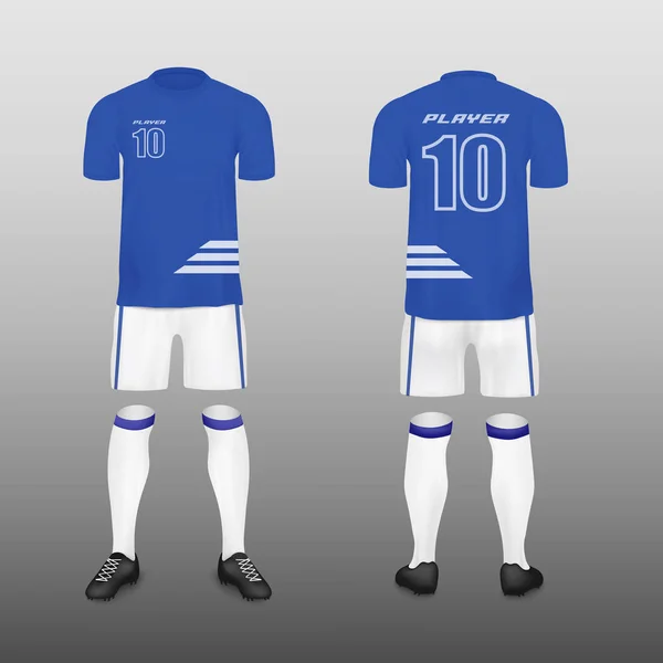 Modèle de maillot de football ou de maillot de football illustration vectorielle réaliste isolé . — Image vectorielle