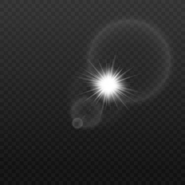 Radial sun rays glare element 3d realistic vector illustration isolated. — Stock Vector