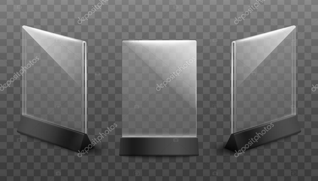 Download Plastic Table Stand For Menu Or Bar Card Holder In Three Views Realistic Vector Illustrations Mockup Set Isolated On Transparent Background Table Tent Template Premium Vector In Adobe Illustrator Ai PSD Mockup Templates