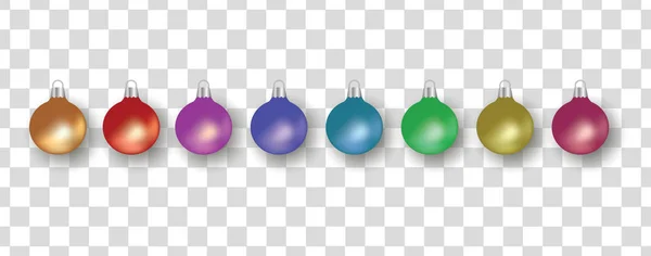 Рождественские шары украшения для зимних и декабрьских праздников . — стоковый вектор