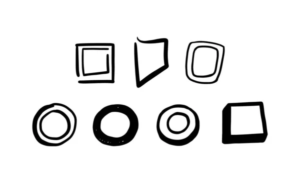 Χειροποίητα doodle checkboxes που γραφικά μαύρο μελάνι διανυσματικές απεικονίσεις απομονωμένο. — Διανυσματικό Αρχείο