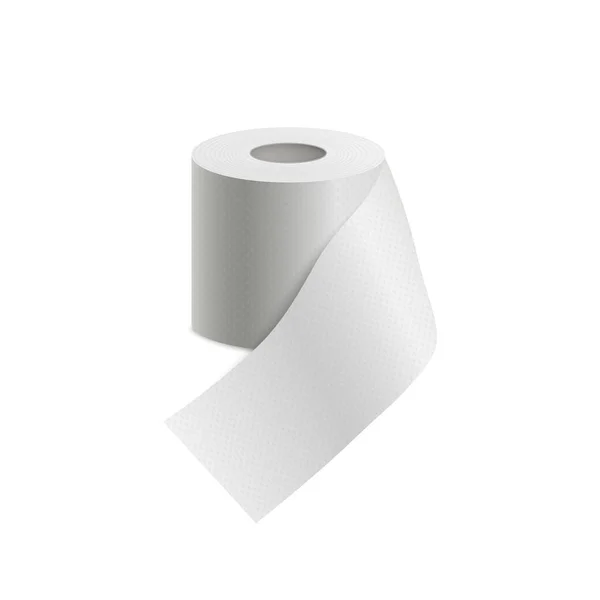 Toilet paper single extended edge roll icon, 3d vector illustration isolated. — Stock Vector