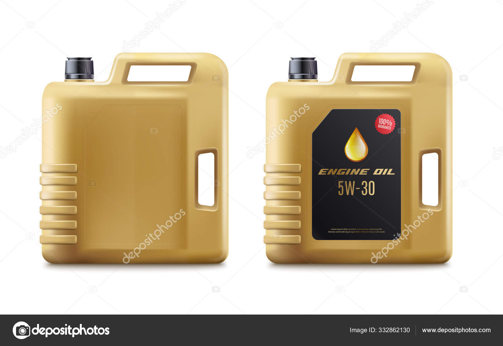 Download Golden Brown Engine Oil Canister Mockup With And Without Label Stock Vector C Sabelskaya 332862130 PSD Mockup Templates