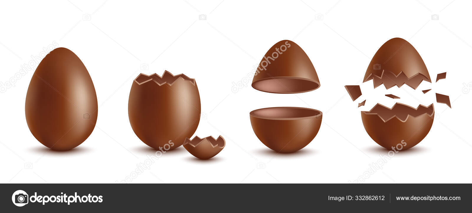 3d broken chocolate egg easter symbol Royalty Free Vector