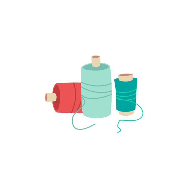 Bobine di filo per cucire colorate isolate su sfondo bianco . — Vettoriale Stock