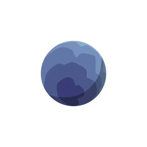Blauwe planeet geïsoleerd op witte achtergrond - cartoon sticker van ruimte-object — Stockvector