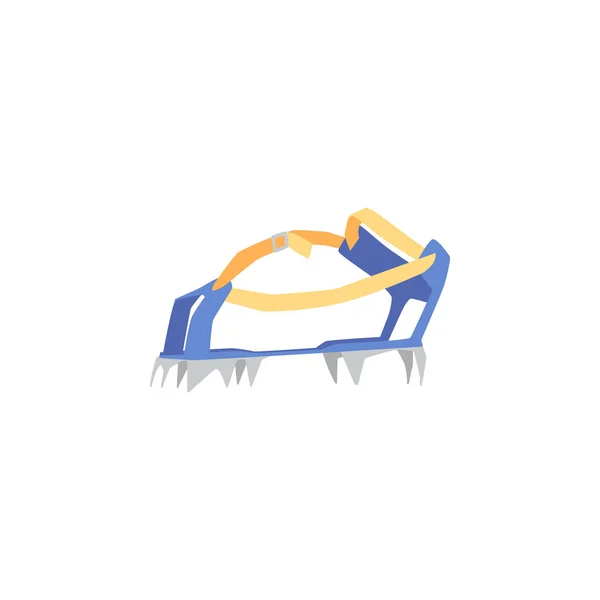 Montañismo o alpinistas pies crampones, ilustración vectorial plana aislada , — Vector de stock