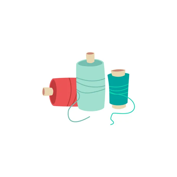 Colorful sewing thread spools isolated on white background. Royalty Free Stock Illustrations