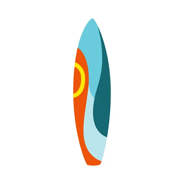 Colorful surfboard sign or icon flat vector illustration isolated on background. — 图库矢量图片