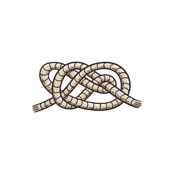 Desenho náutico do nó do bowline isolado no fundo branco — Vetor de Stock