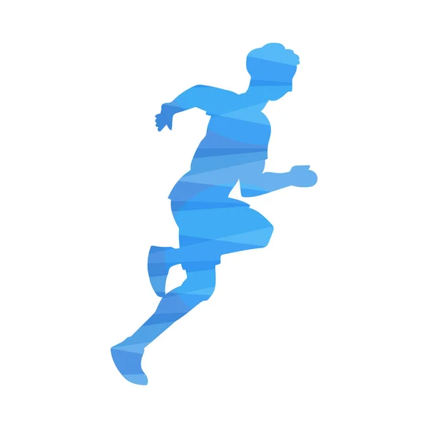 Fast runner silhouette isolated on white background — Stok Vektör