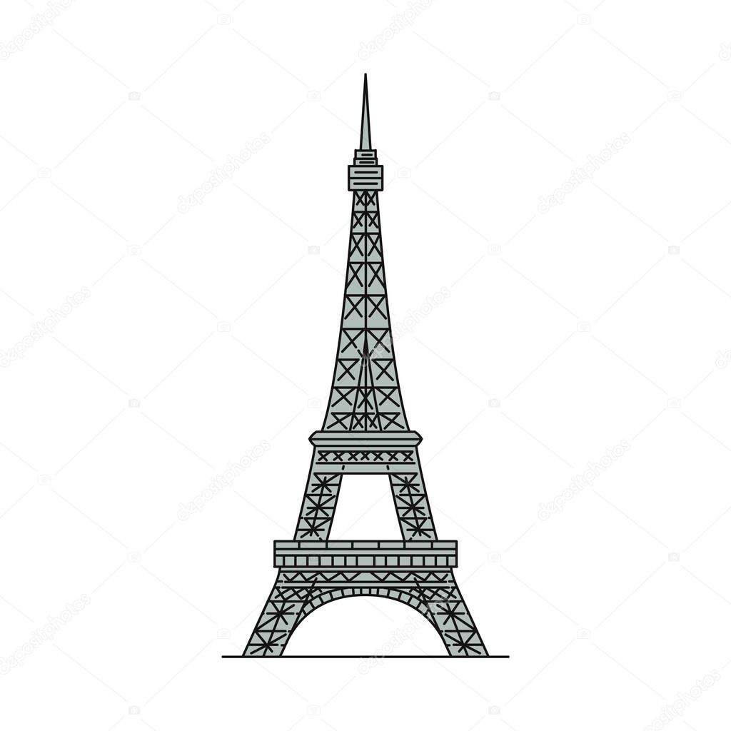 Eiffel Tower icon isolated on white background - vector illustration